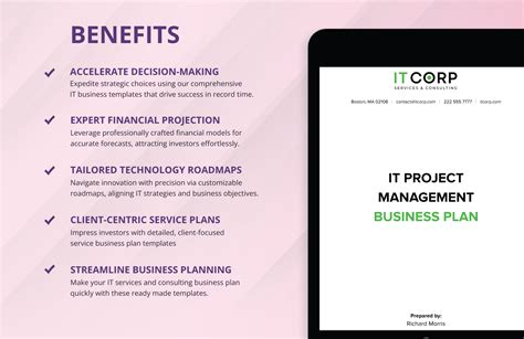 It Project Management Business Plan Template In Word Pdf Google Docs