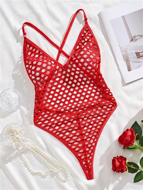 Spicyhot Women S Solid Color Spaghetti Strap Sexy Bodysuit Lingerie Bridallingerie Shein Usa