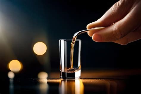 Premium Ai Image A Glass Of Whiskey Being Poured Into A Glass