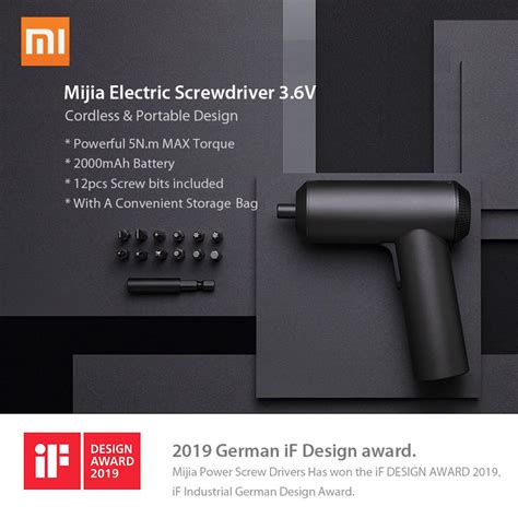 Original Xiaomi Mijia Electric Screwdriver Patent Cordless Mah