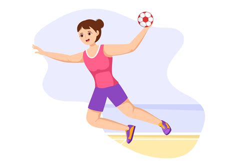 Handball Illustration Of A Player Touching The Ball With His Hand And