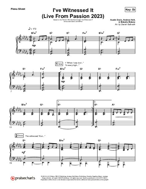 I Ve Witnessed It Live From Passion Sheet Music Pdf Passion