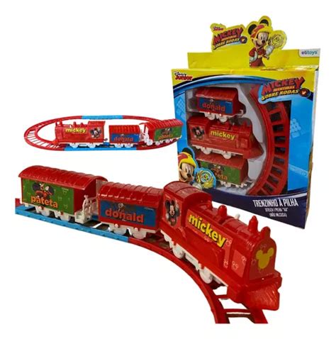 Trem Pista Ferrorama Trenzinho Eletrico Mickey Locomotiva Mercadolivre