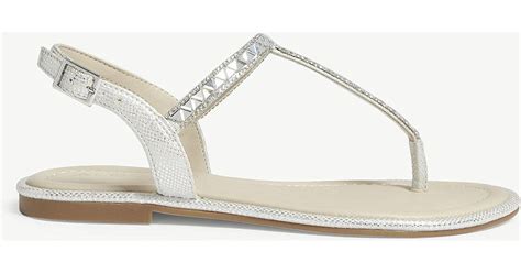 Aldo Sheeny Embellished Flat Sandals In Metallic Lyst Uk