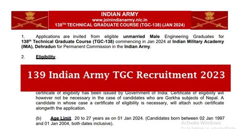 139 Indian Army TGC Recruitment 2023 Notification Apply Online HAL INDIA