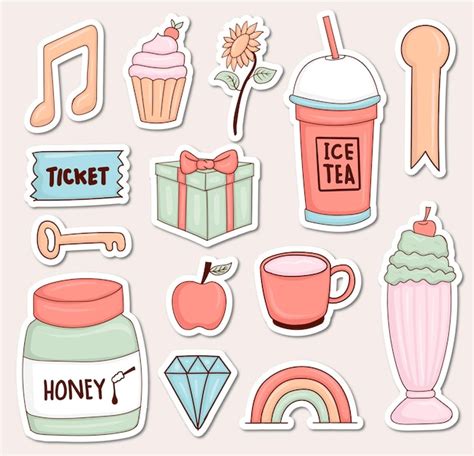 Premium Vector Set Of Colorful Cute Stickers