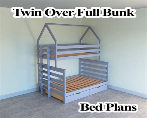 Twin Over Full Bunk Bed Plans, PDF, DIY - Etsy