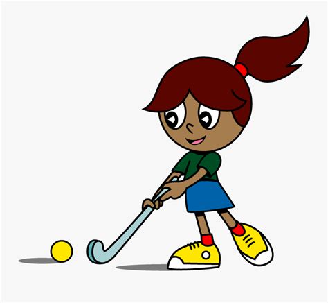 Sports Clipart Hockey - Cartoon Girl Playing Hockey , Free Transparent ...