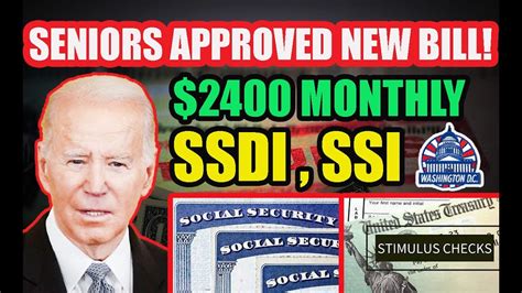 2400 Monthly Stimulus Boosted Benefits For SSI SSDI And Seniors