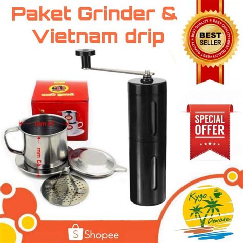 Jual Paket Coffee Grinder Vietnam Drip Alat Seduh Kopi Manual