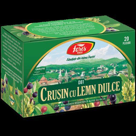 Ceai Crusin Cu Lemn Dulce D81 20 Plicuri Fares Farmacia Tei Online