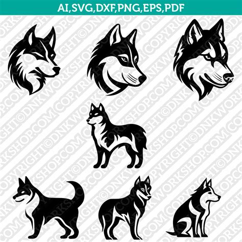 Husky Dog Svg Mascot Cut File Cricut Clipart Silhouette Png Dnkworkshop