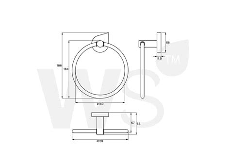 ห่วงแขวนผ้าสแตนเลส ผิวแฮร์ไลน์ รุ่นดิวดรอป DW-5103 - WS Bathroom