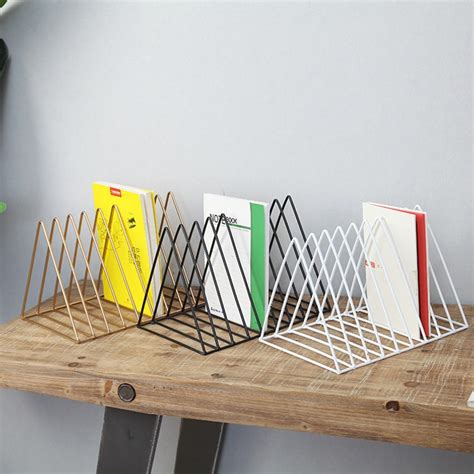 China Direct Mail Desktop File Storage Rack Wrought Iron Triangle