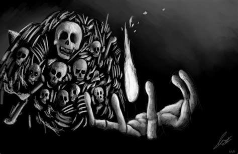 Skull Painting Fantasy Art Artwork Drawing Skull Hd Wallpaper