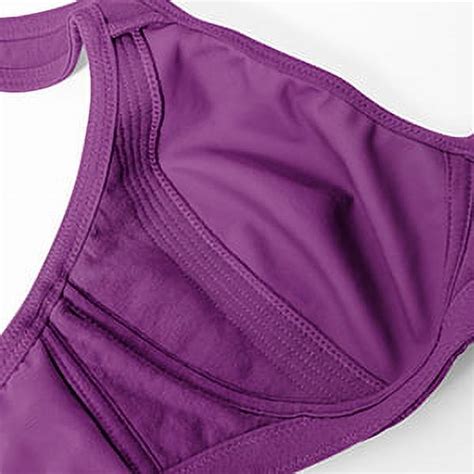 Deyllo Womens Wirefree Non Padded Plus Size Full Coverage Minimizer Bra Purple 36b