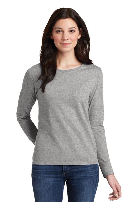 Gildan Ladies Heavy Cotton 100 Cotton Long Sleeve T Shirt