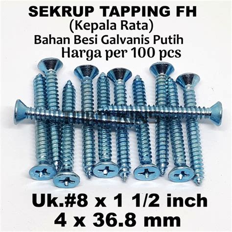 Sekrup Fh X Per Pcs Tapping Fab Skrup X Mm Obeng