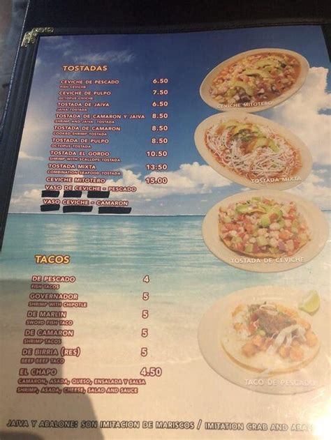 Menu At Mariscos El Chapo Restaurant San Bernardino E Highland Ave