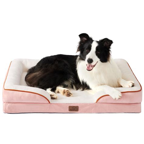 BEDSURE Large Orthopedic Dog Bed, Bolster Dog Beds for Large Dogs - Foam Sofa with Removable ...