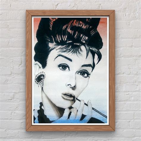 AUDREY HEPBURN WATERCOLOUR Art Print Etsy