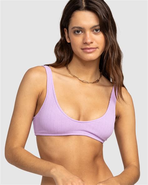 Roxy Aruba Bralette Bikini Top For Women Crocus Petal Surfstitch