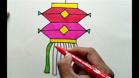 How To Draw Diwali Lantern How To Draw Diwali Akash Diva Easy