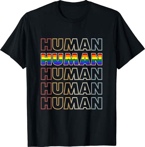 Human Rainbow Lgbt Flag Bi Lesbian Trans Gay Pride Month T Shirt