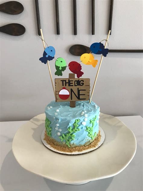 The Big One Cake Topper Fishing First Birthday Cake Topper Etsy