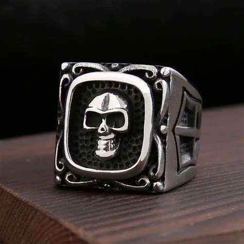 Anillos De Calavera De Acero Inoxidable L Para Hombres Joyer A G