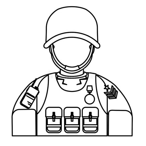 Figure Military Man With His Team Stock Illustration Illustration Of