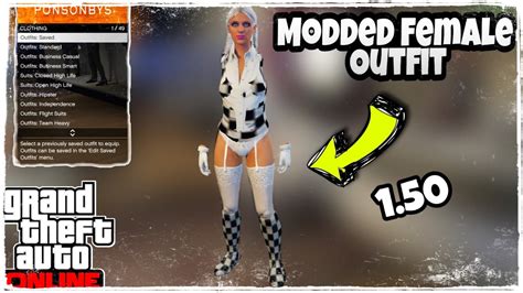 Gta Online Fully Checkboard Female Modded Outfit With Invisible Arms