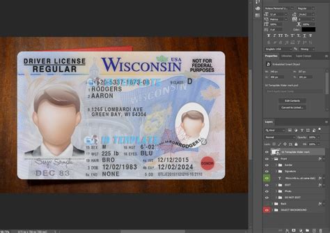 Wisconsin Driving License Psd Template Driving License Template