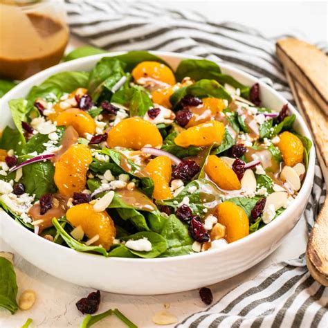 Spinach Mandarin Salad With Honey Balsamic Dressing Lemons Zest