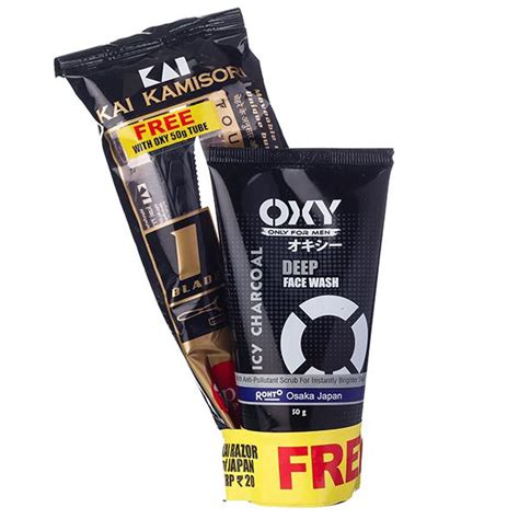 Buy OXY Icy Charcoal Deep Face Wash Free Kai Razor Rs 20 50 G Online