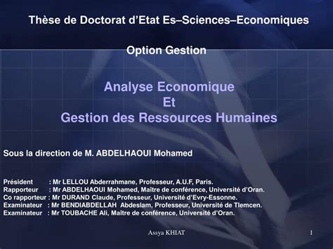 Ppt Th Se De Doctorat Detat Esscienceseconomiques Powerpoint