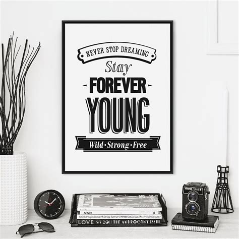 Minimalist Black White Motivational Typography Enjoy Life Quotes A4 Big