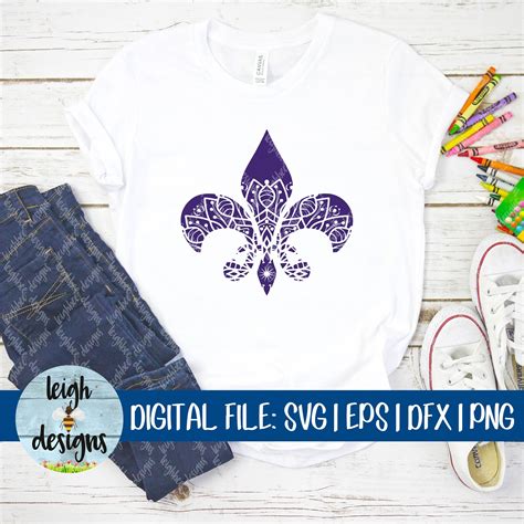 Fleur De Lis Mandala Svg Fleur De Lis Dfx Eps Cut File Etsy