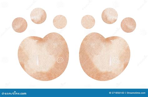 Red Watercolor Footprints Spots And Splashes On A White Background