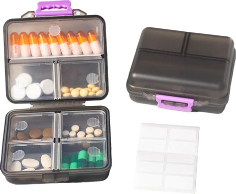 1 Pack Travel Pill Organizer With Lables Small Portable