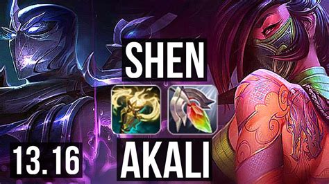 Shen Vs Akali Top 6 1 11 400 Games Dominating Euw Master 13