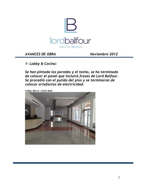 Informe Avance De Obra Noviembre Pdf