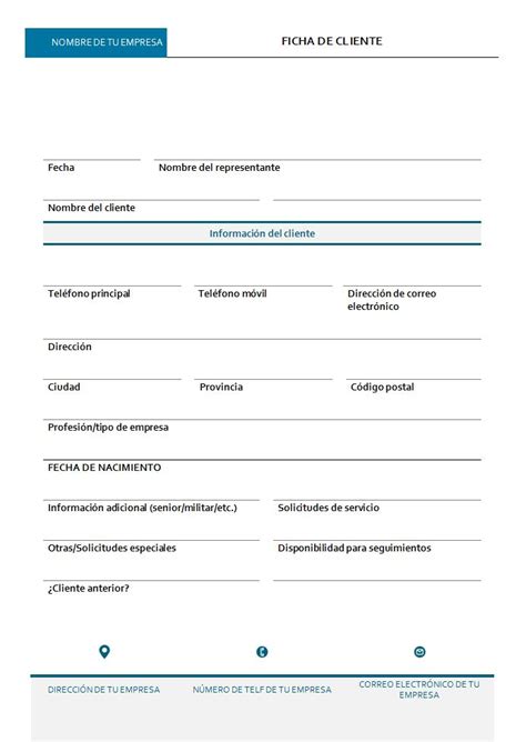 Plantillas De Fichas De Cliente En Word Para Imprimir Fledita