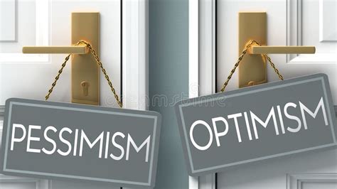 Optimism Or Pessimism As A Choice In Life Pictured As Words Pessimism