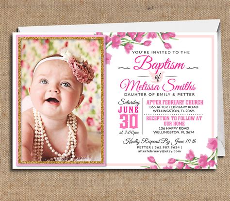 Baptism Invitation Girl Baptism Invitation Printable Baptism Invites Baptism Girl Invitations