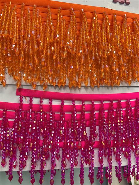 10 Yards Crystal Bead Fringe Trim For Haute Couture Dance Etsy