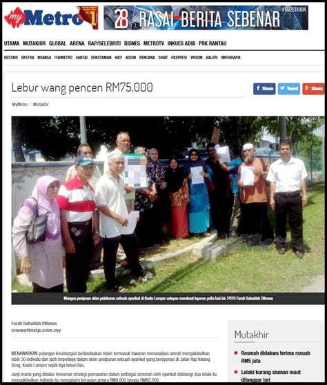 LEBUR WANG PENCEN RM75 000 HARIAN METRO 6 4 19 Persatuan Pengguna