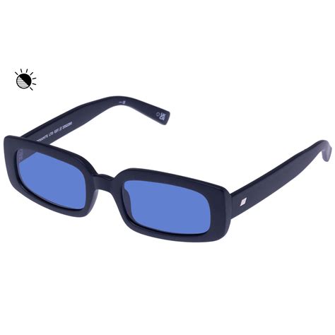 Le Specs Dynamite Photochromic Sunglasses In Matte Black Blue Photochromic Free Shipping