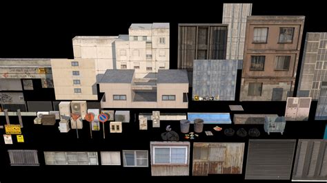 Artstation Mv 3d Street Asset Pack 100 Models And Textures Game Assets