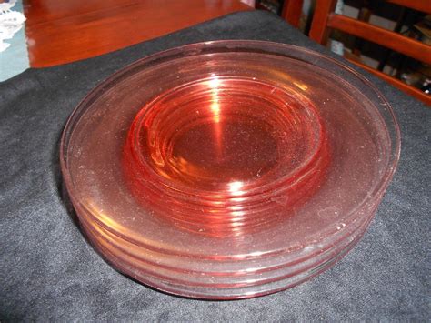 PINK DEPRESSION GLASS PLATES- SET OF SIX -- Antique Price Guide Details Page